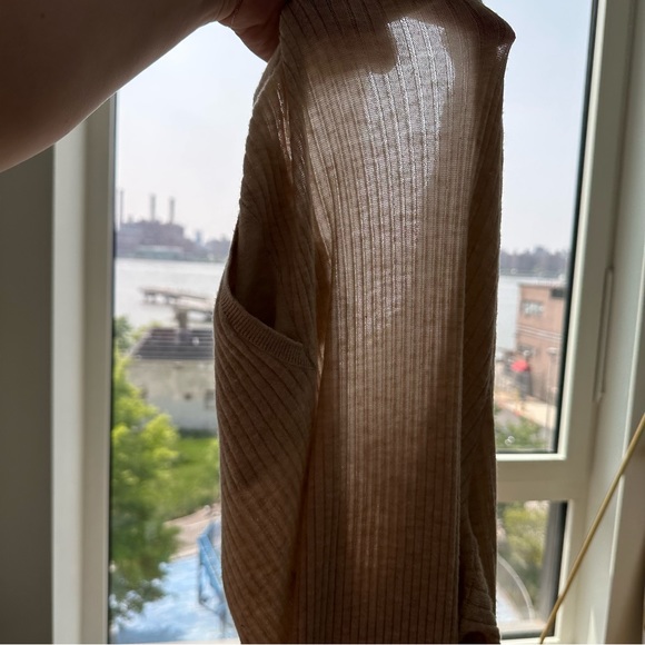 SKIN Melinda Ribbed Wool-blend Wide-leg Trousers in Beige - Picture 9 of 14